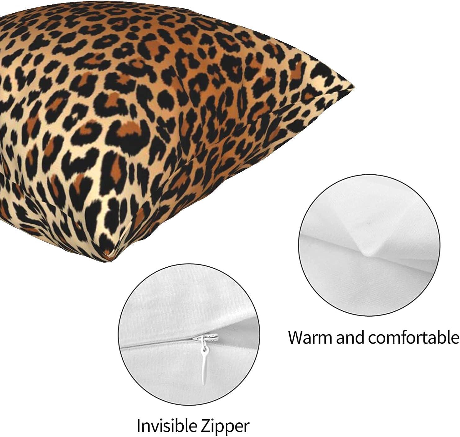 LALILO Throw Pillow Covers Trendy Leopard Wild Animal Cheetah Skin Cushion Cover 18" x 18", 2 Pack