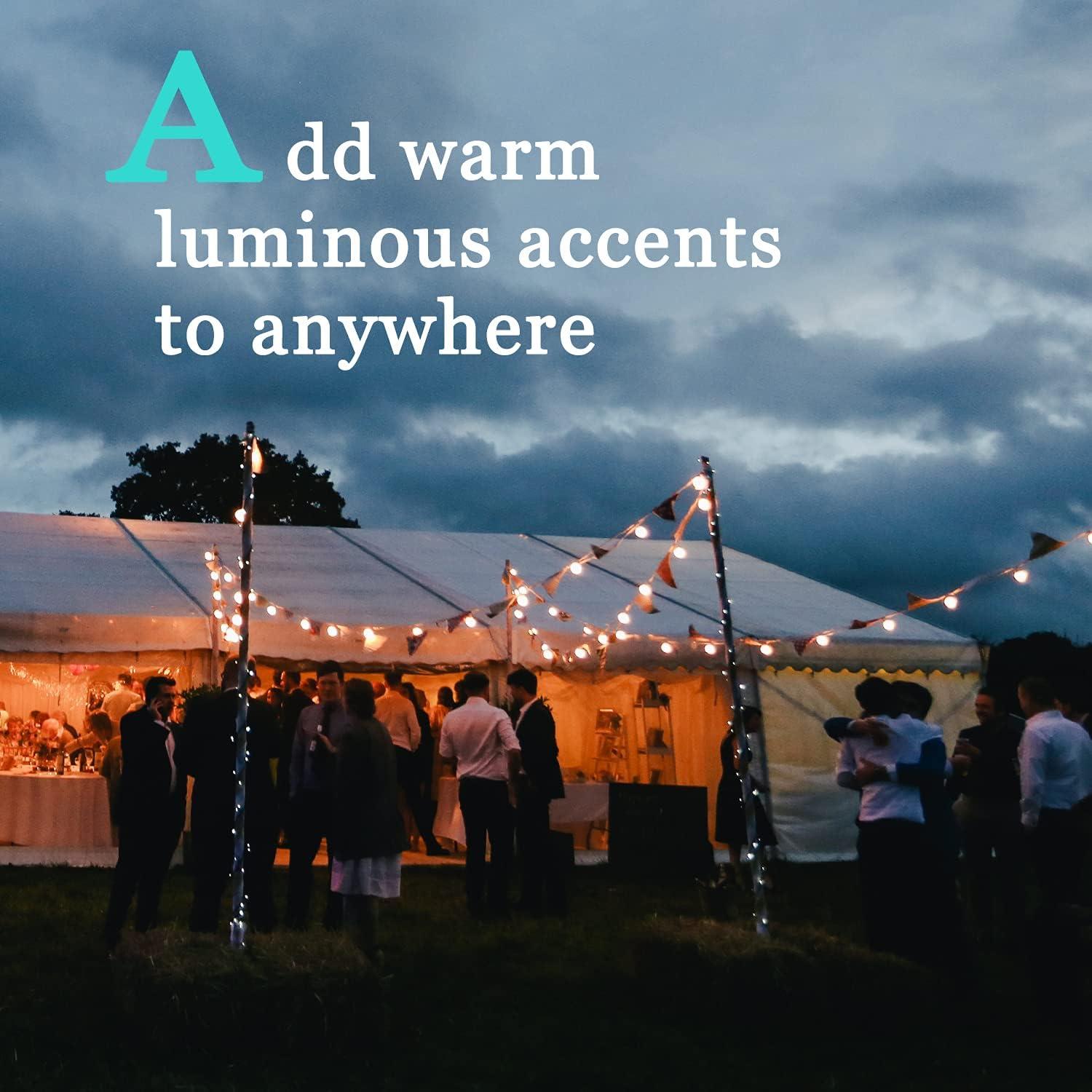 KY G40 Replacement LED Light Bulbs, 25 Pack Clear Globe Bulb fits E12 C7 Candelabra Screw Base Sockets, 1.5 Inch Dimmable Edison Light Bulbs for Indoor Outdoor Patio Decor, Warm White