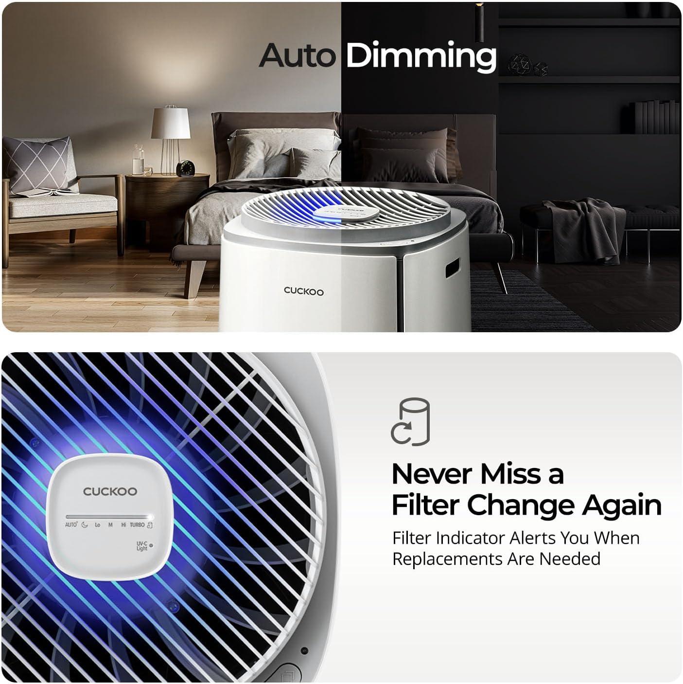 White HEPA Air Purifier with UV-C Light and Carbon Filter