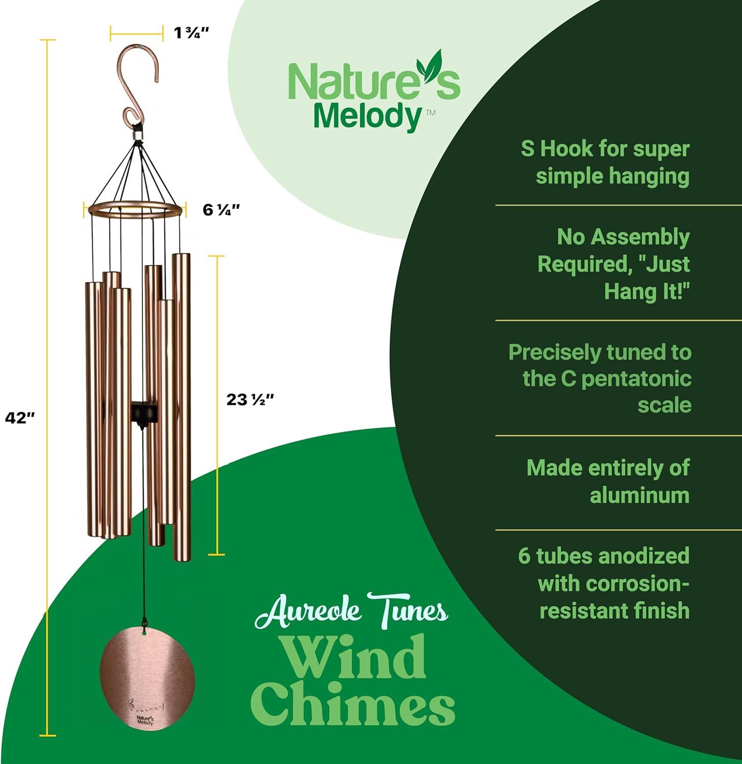 Nature's Melody Tuned 6-Tube Outdoor Wind Chimes