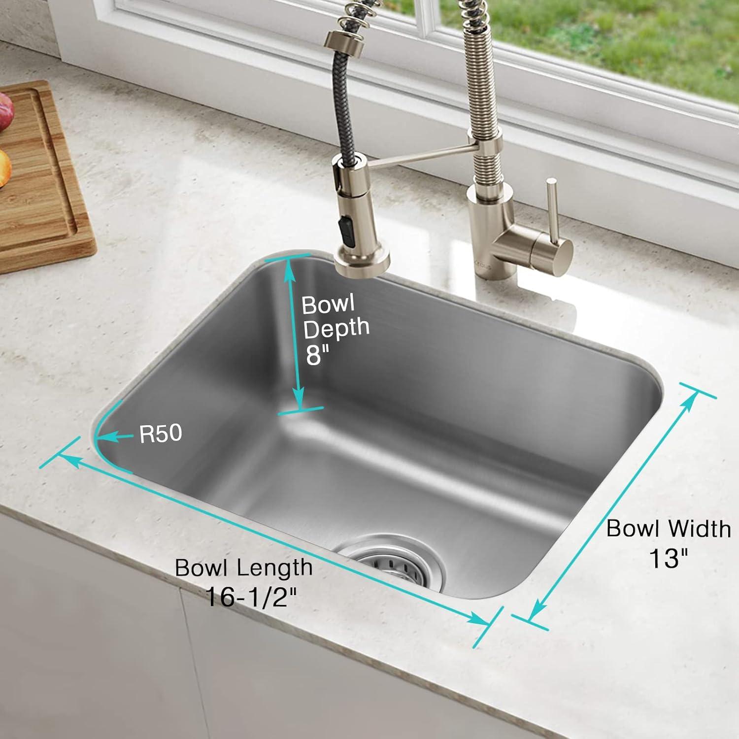 JASSFERRY Undermount Kitchen Sink Single Bowl 32 Inch, 32", 16-gauge Stainless Steel