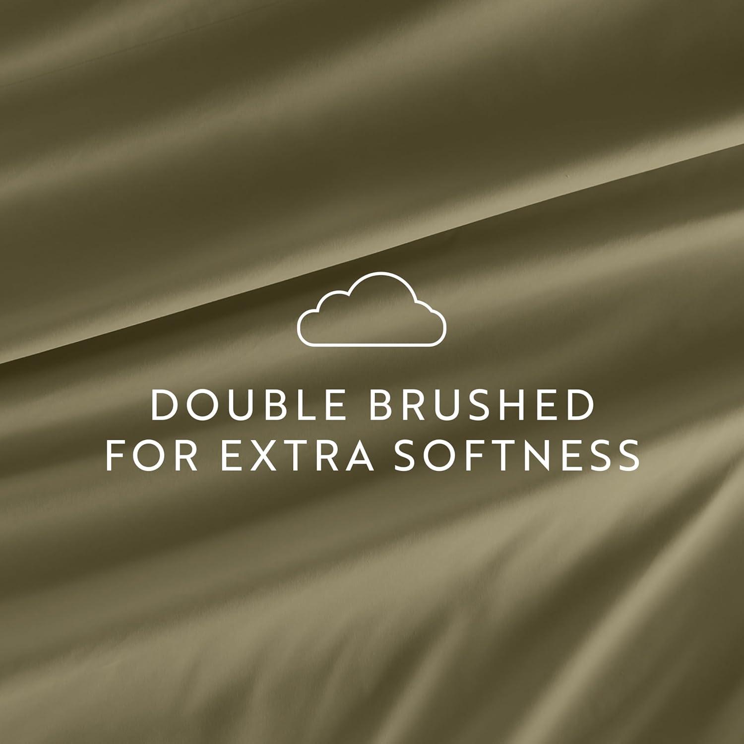 Full, Sage Solid Microfiber 6 Piece Bed Sheet Set, by Noble Linens