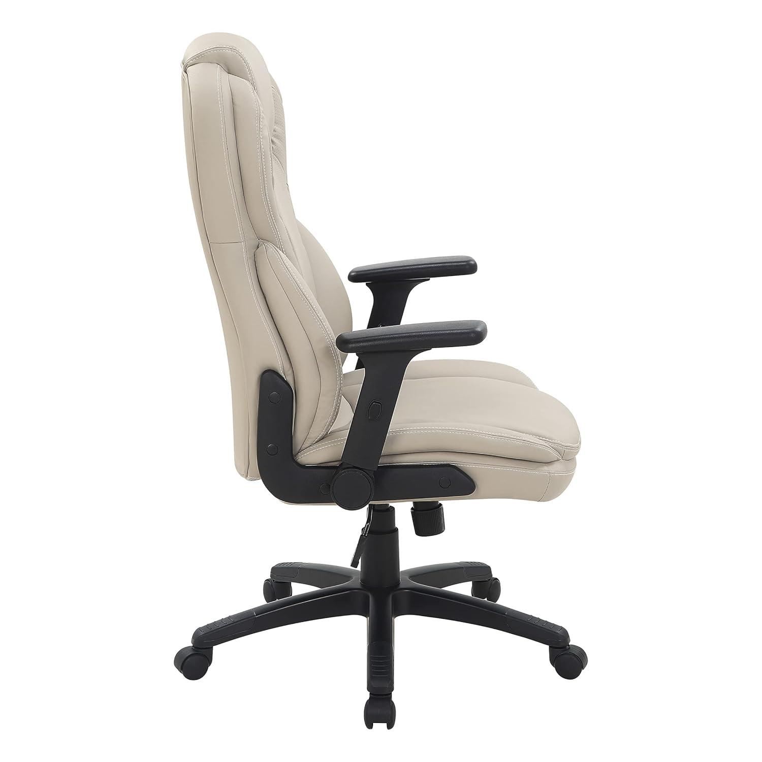Executive High Back Taupe Gray Bonded Leather Office Chair