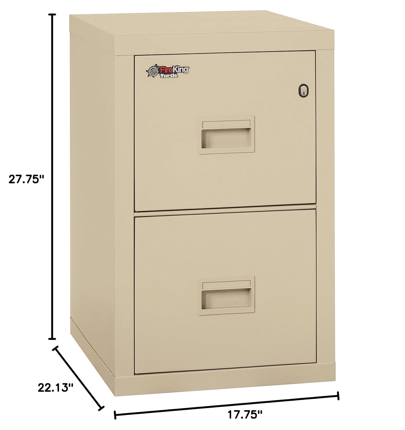 Parchment 2-Drawer Fireproof and Water-Resistant Vertical Filing Cabinet