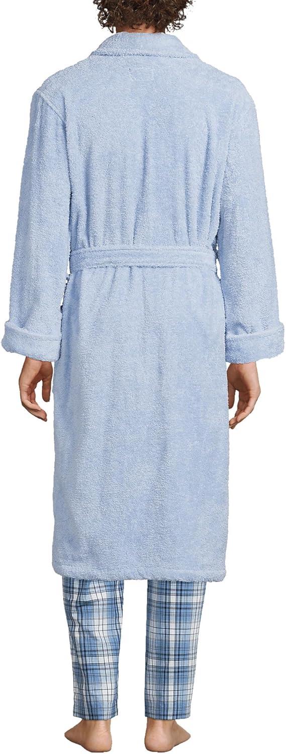 Lands' End Men's Calf Length Turkish Terry Robe