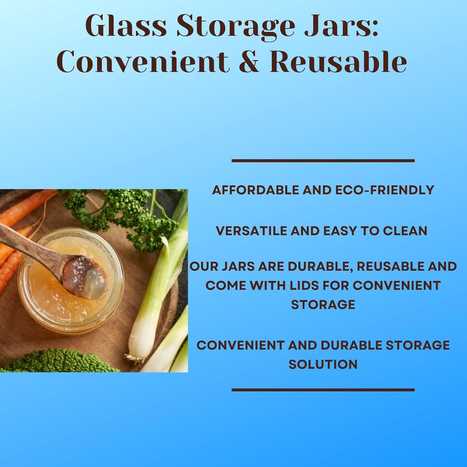 Jarming Collections 16oz Wide Mouth Glass Storage Jars – Extra-Wide Opening with BPA-Free Plastic Lids for Easy Filling, Food Storage, Pantry Organization & Canning Storage – Made in USA  (Set of 2)
