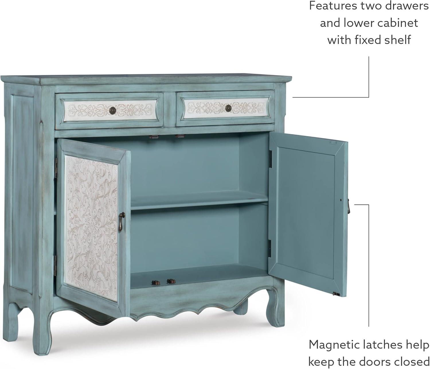 Powell Antique Console, Blue/White