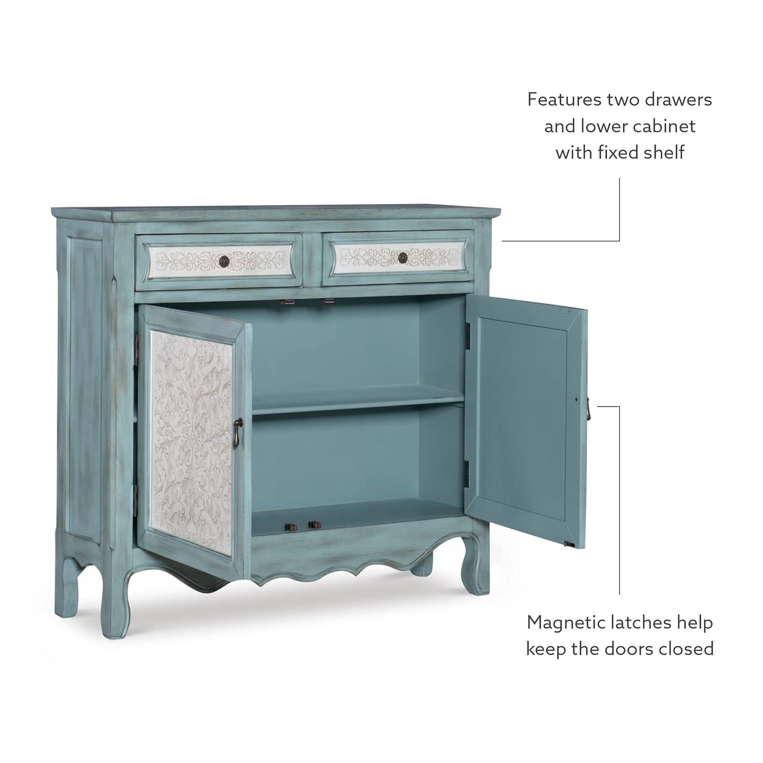 Powell Antique Console, Blue/White