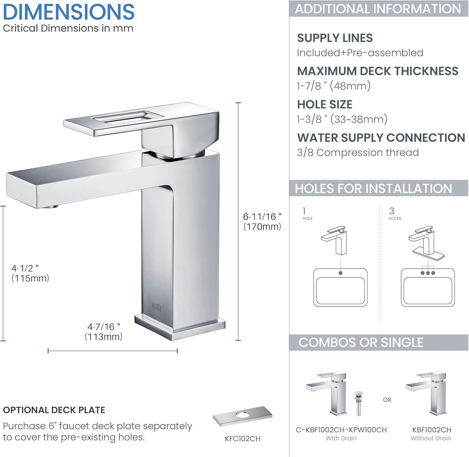 Cube Single-Hole Single-handle Bathroom Faucet