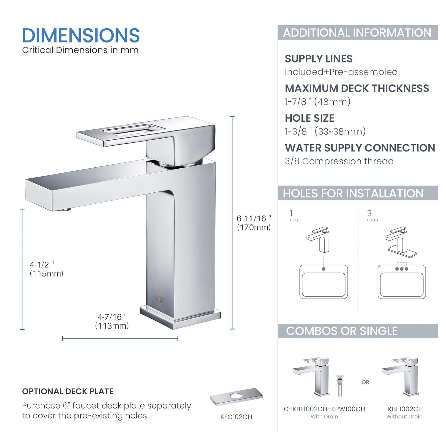 Cube Single-Hole Single-handle Bathroom Faucet