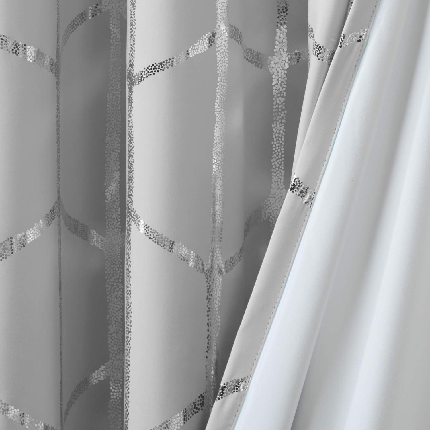 Intelligent Design Raina Geometric Total Blackout Grommet Single Curtain Panel