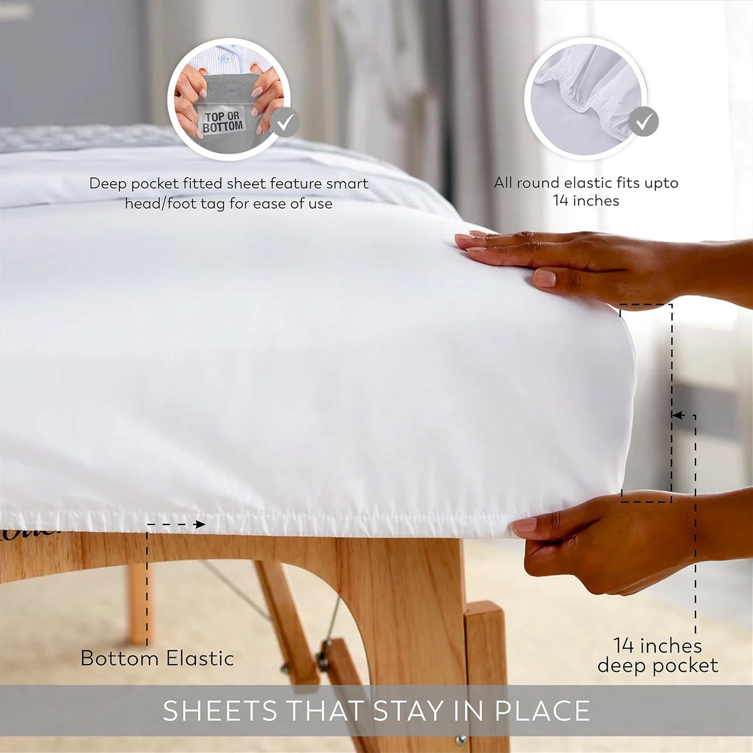 Color Sense 100% Cotton Percale Weave Double Brushed and Extra Warm Flannel Sheet Set