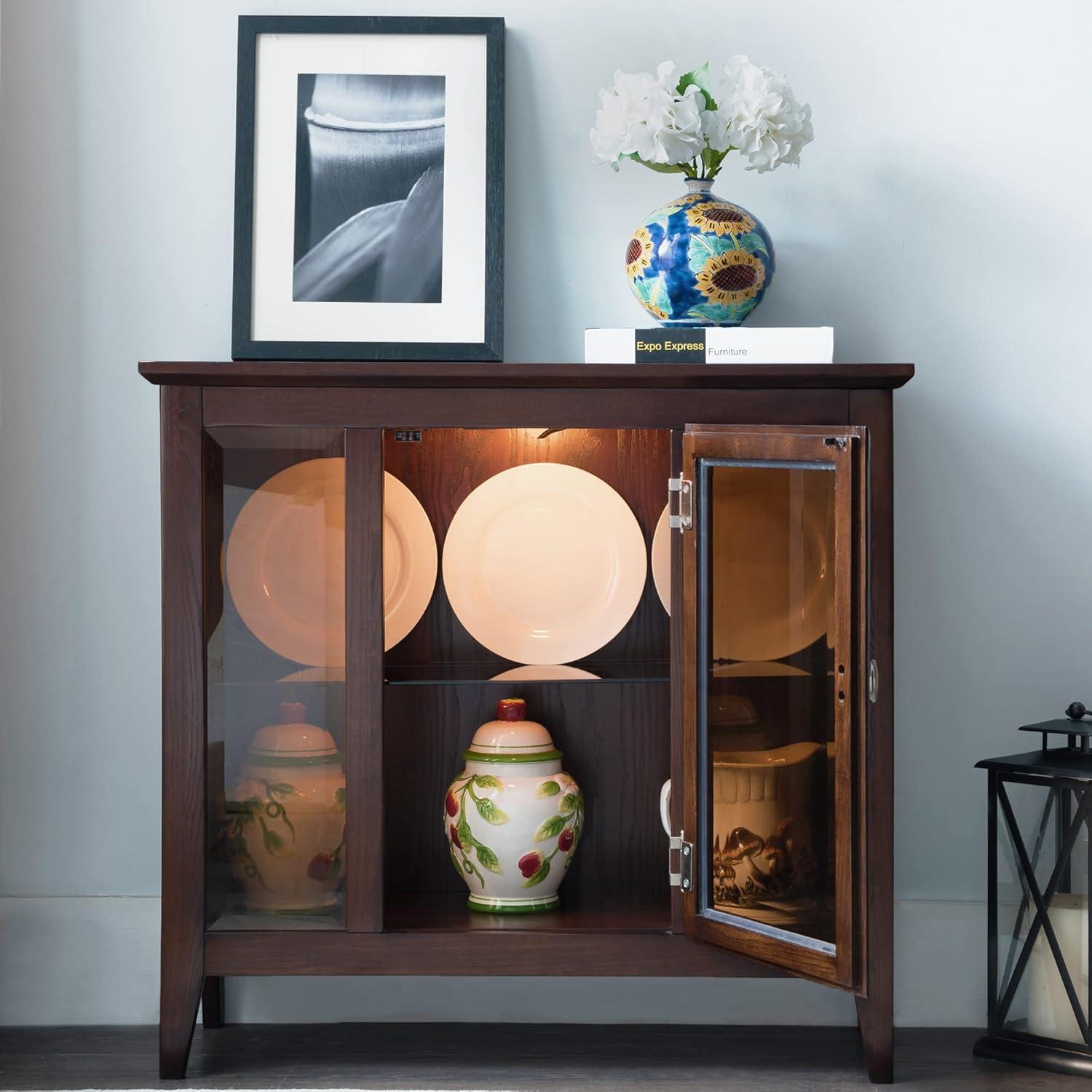 Leick Home Curio Cabinet in Chocolate Oak