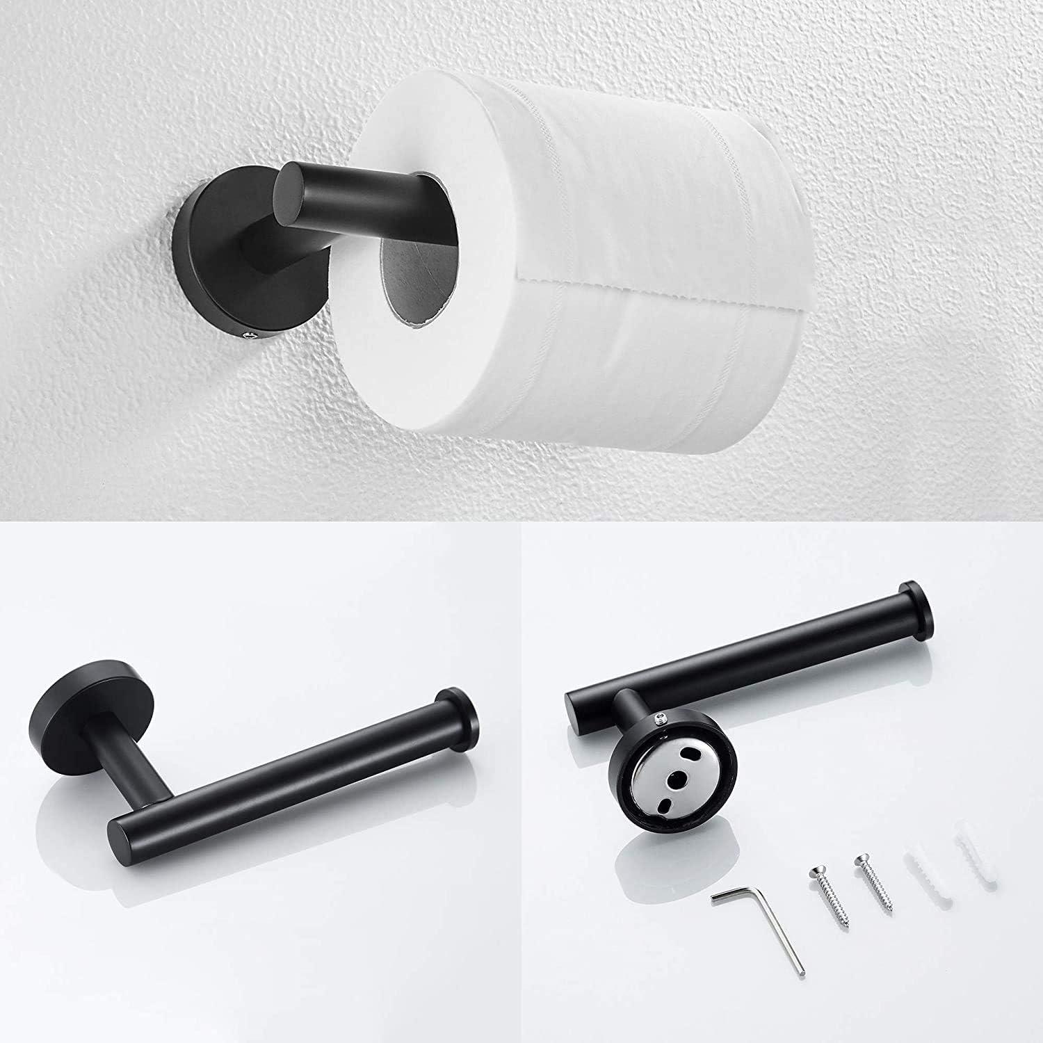 24 Inch Towel Bar Sets 4 Pieces Bathroom Kit Accessories Restroom Towel Ring Holder Toilet Paper Holder and Hook Set SUS 304 Stainless Steel Bathroom Hardware Heavy Duty Wall Mount (Brushed Silver)
