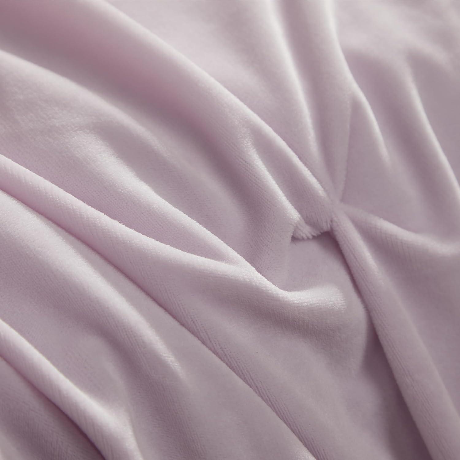 Lavender Purple Twin Microfiber Comforter Set with Pleated Design