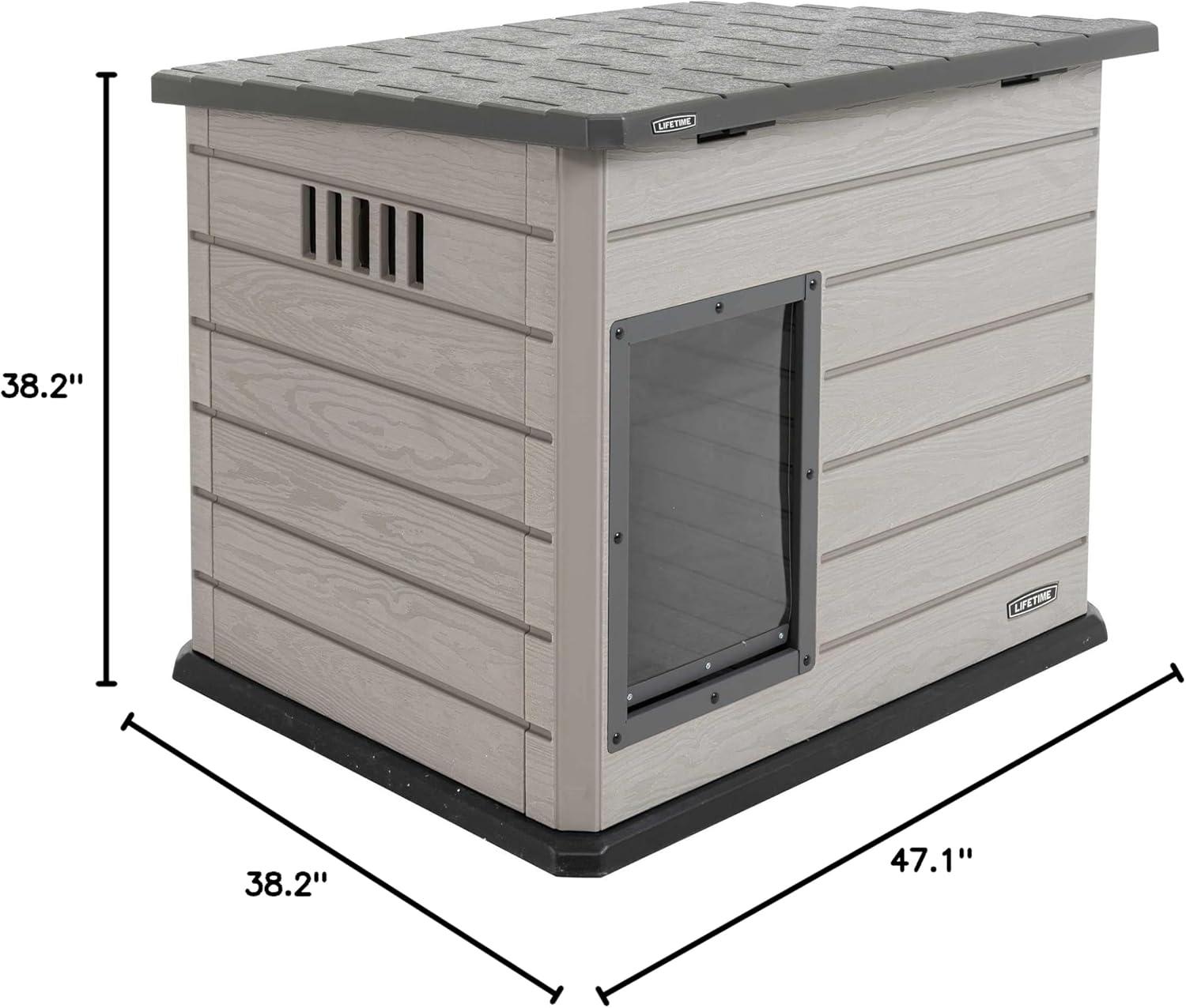 Lifetime Deluxe Beige and Gray HDPE Large Dog House