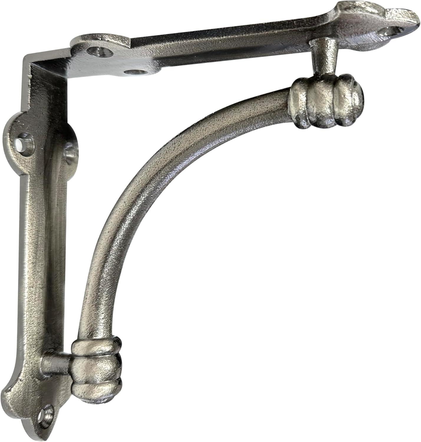 NACH Decorative Shelf Brackets, 4 Pack of 5.25 x 1.25 x 5.25 inch Antique Metal Cast Iron Shelf Brackets - Decorative Brackets for Mounting - Industrial Style Brackets