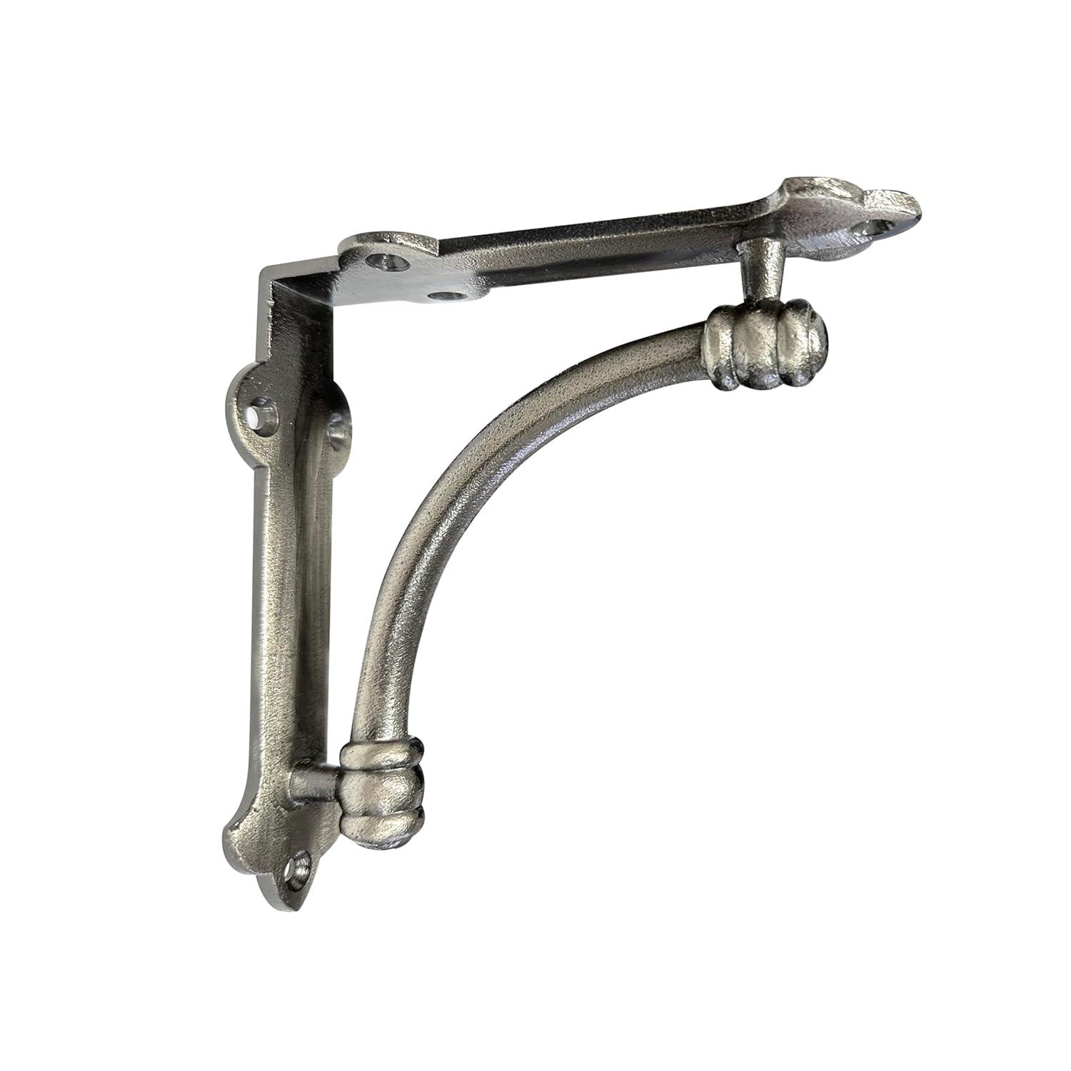 NACH Decorative Shelf Brackets, 4 Pack of 5.25 x 1.25 x 5.25 inch Antique Metal Cast Iron Shelf Brackets - Decorative Brackets for Mounting - Industrial Style Brackets