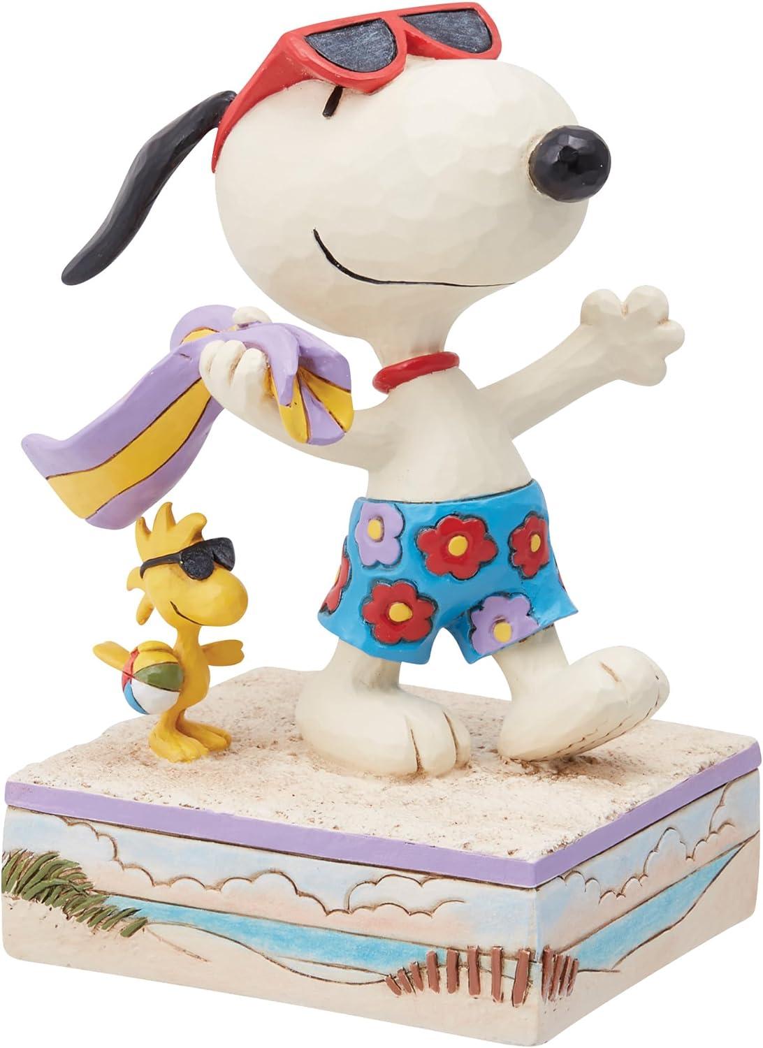 Jim Shore Peanuts by Jim Shore Snoopy & Woodstock at the Beach Figurine 5.1in H