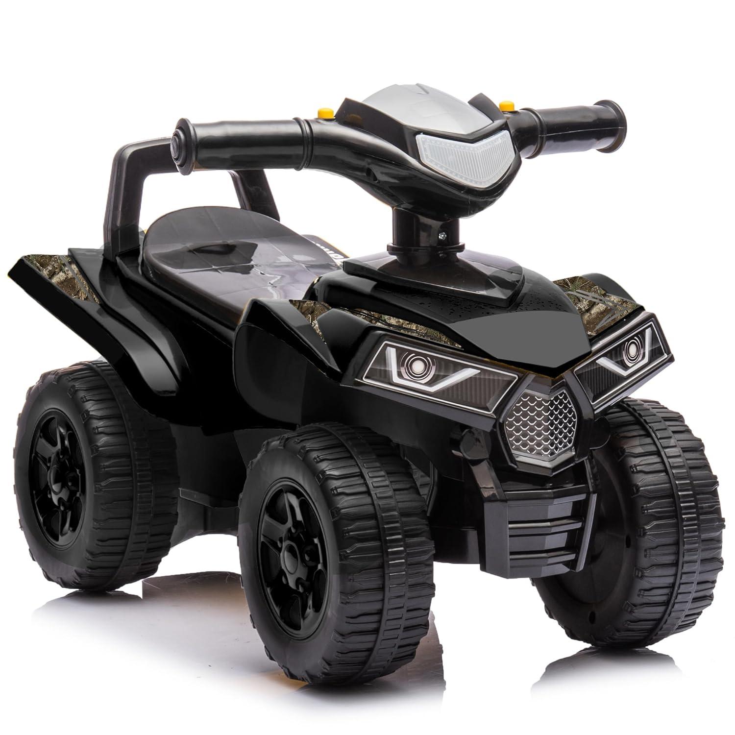RealTree: Quad Push Car - Black - Foot-To-Floor Ride-On Toy,12mo+