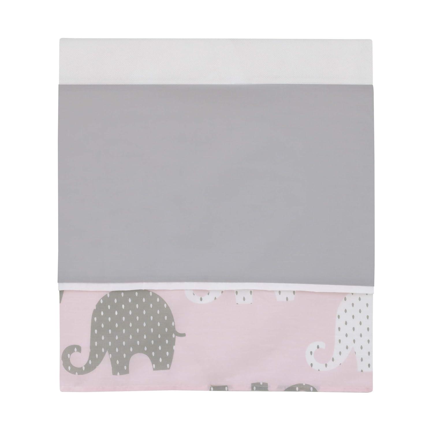 NoJo The Dreamer Pink and Grey Elephant 8 Piece Nursery Crib Bedding Set