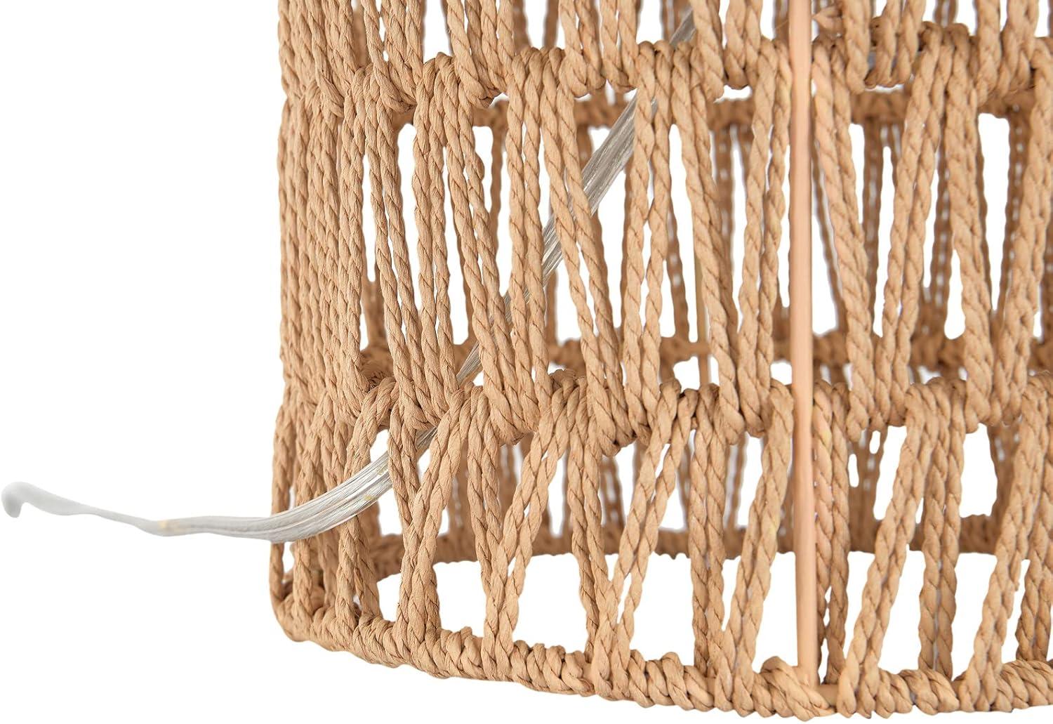 Drum Shaped Rope Table Lamp with Empire Shade