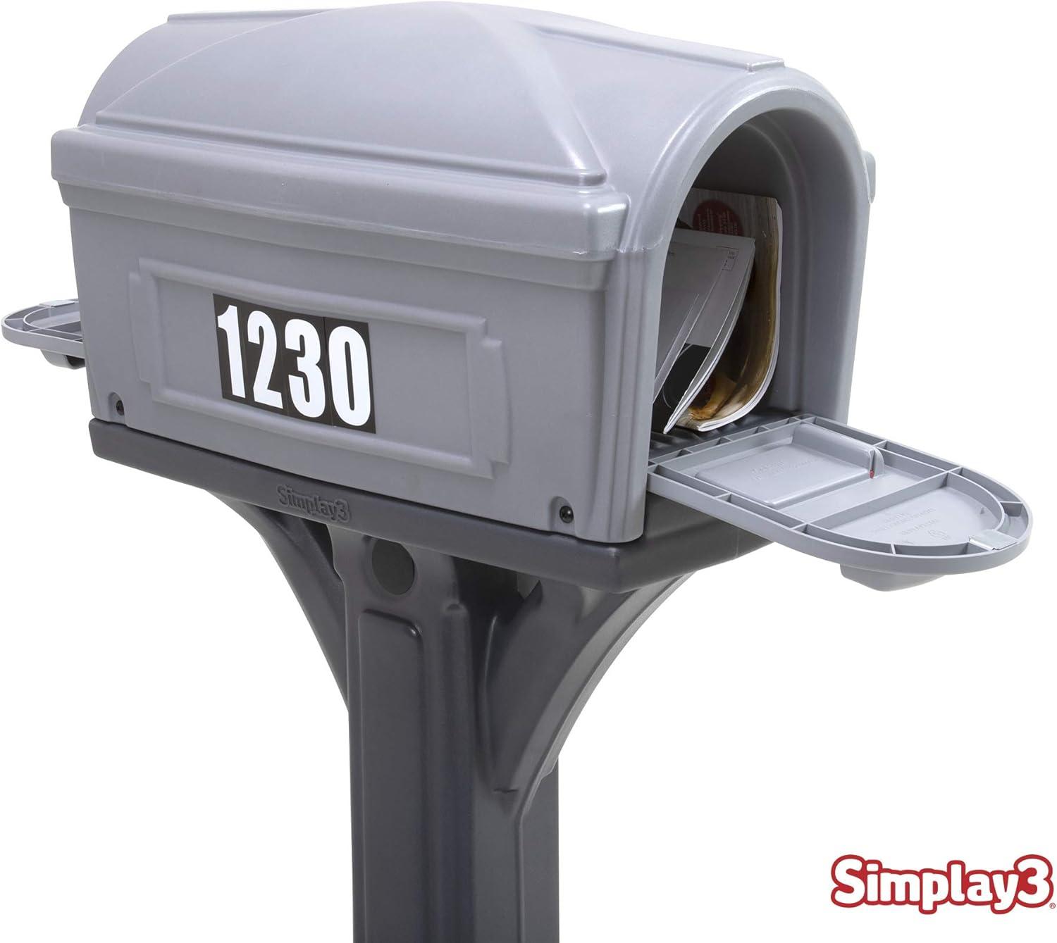 Simplay3 Dig-Free Easy Up Classic Mailbox and Post Combination, Black