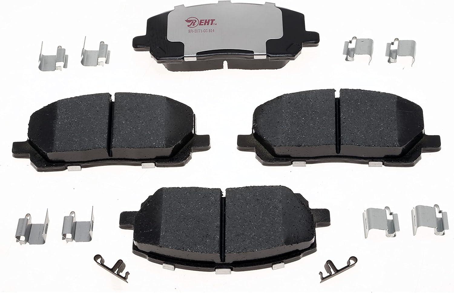 Hybrid Gray Metal Friction Brake Pad Set with Hardware