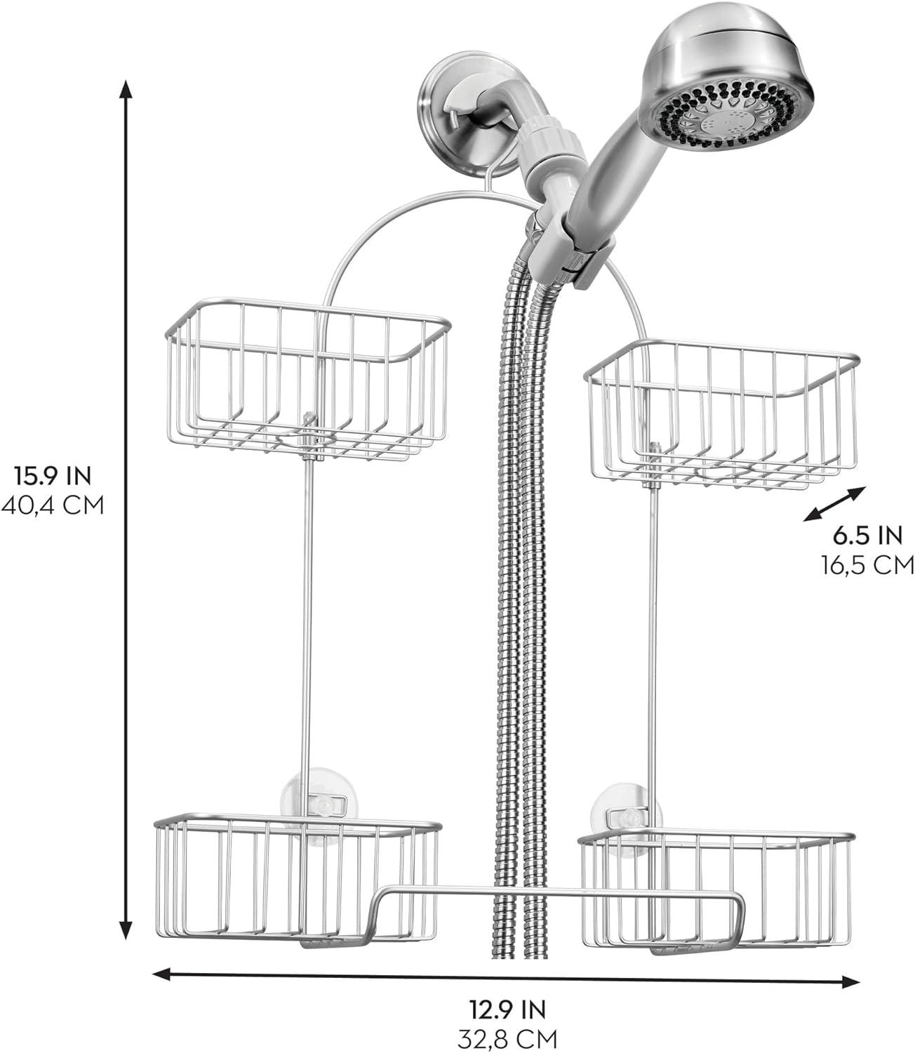 iDesign iDesign Classico Handheld Hose Hanging Shower Organizer, 15.98" x 6.46" x 12.99", Chrome