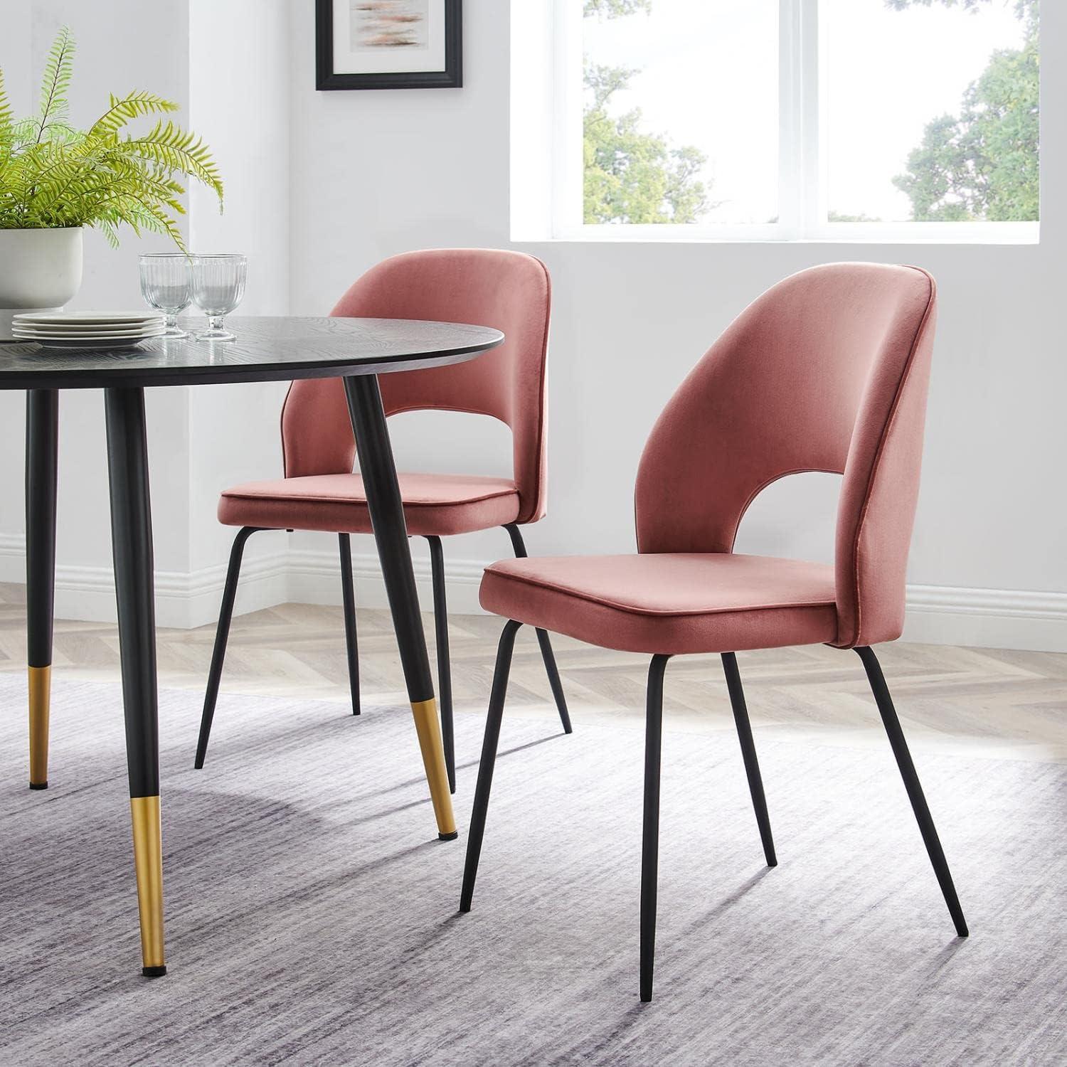 Modway Nico Performance Dining Chair, Black Dusty Rose