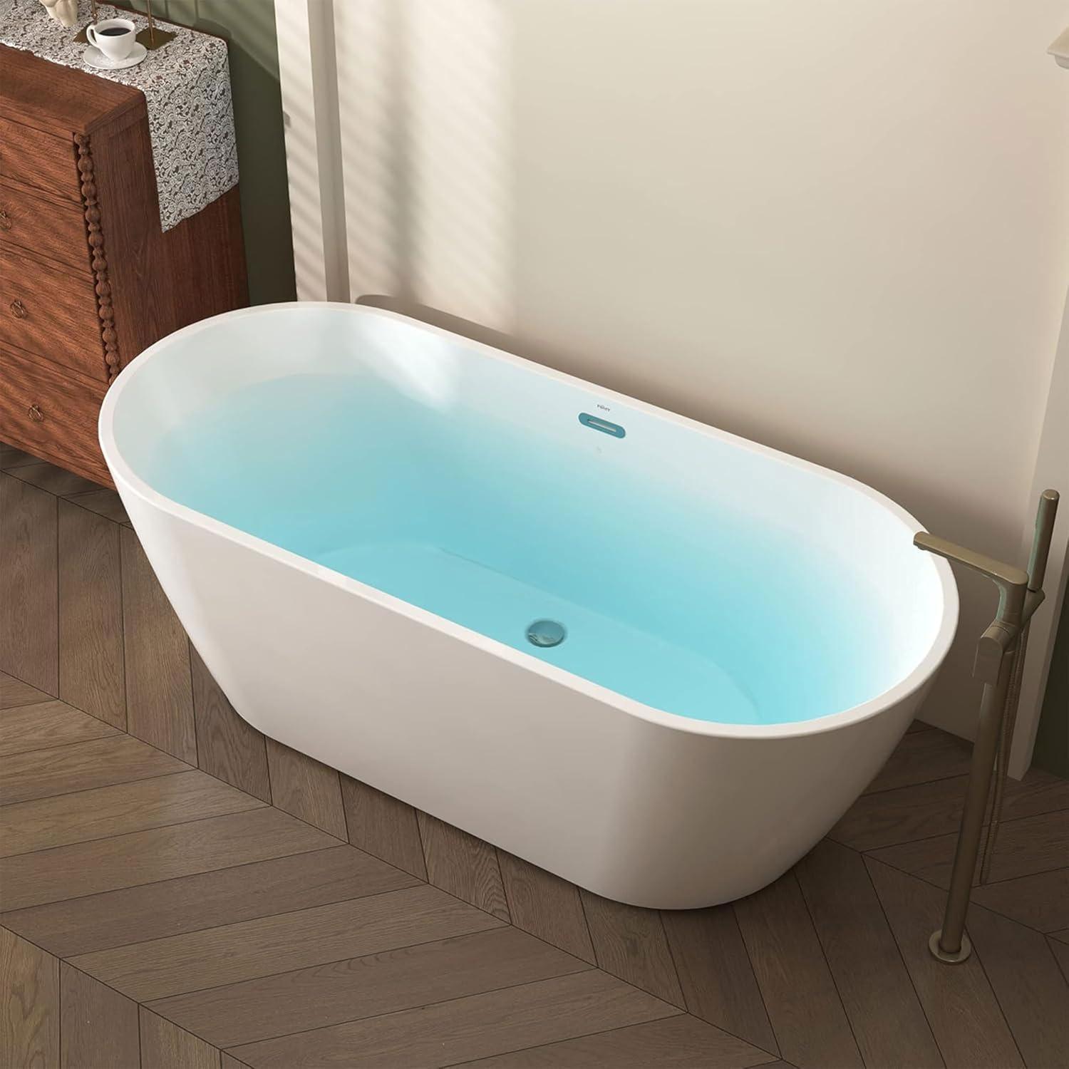 Bali 67" Glossy White Acrylic Freestanding Bathtub