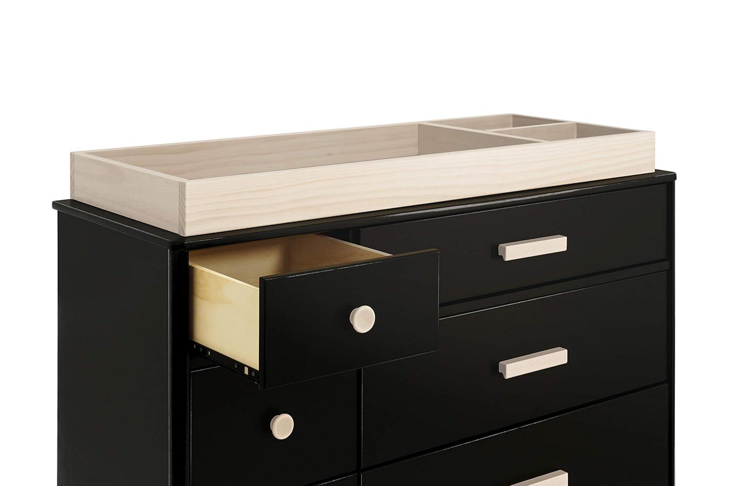 Lolly 6-Drawer Assembled Double Dresser in Black and Washed Natural