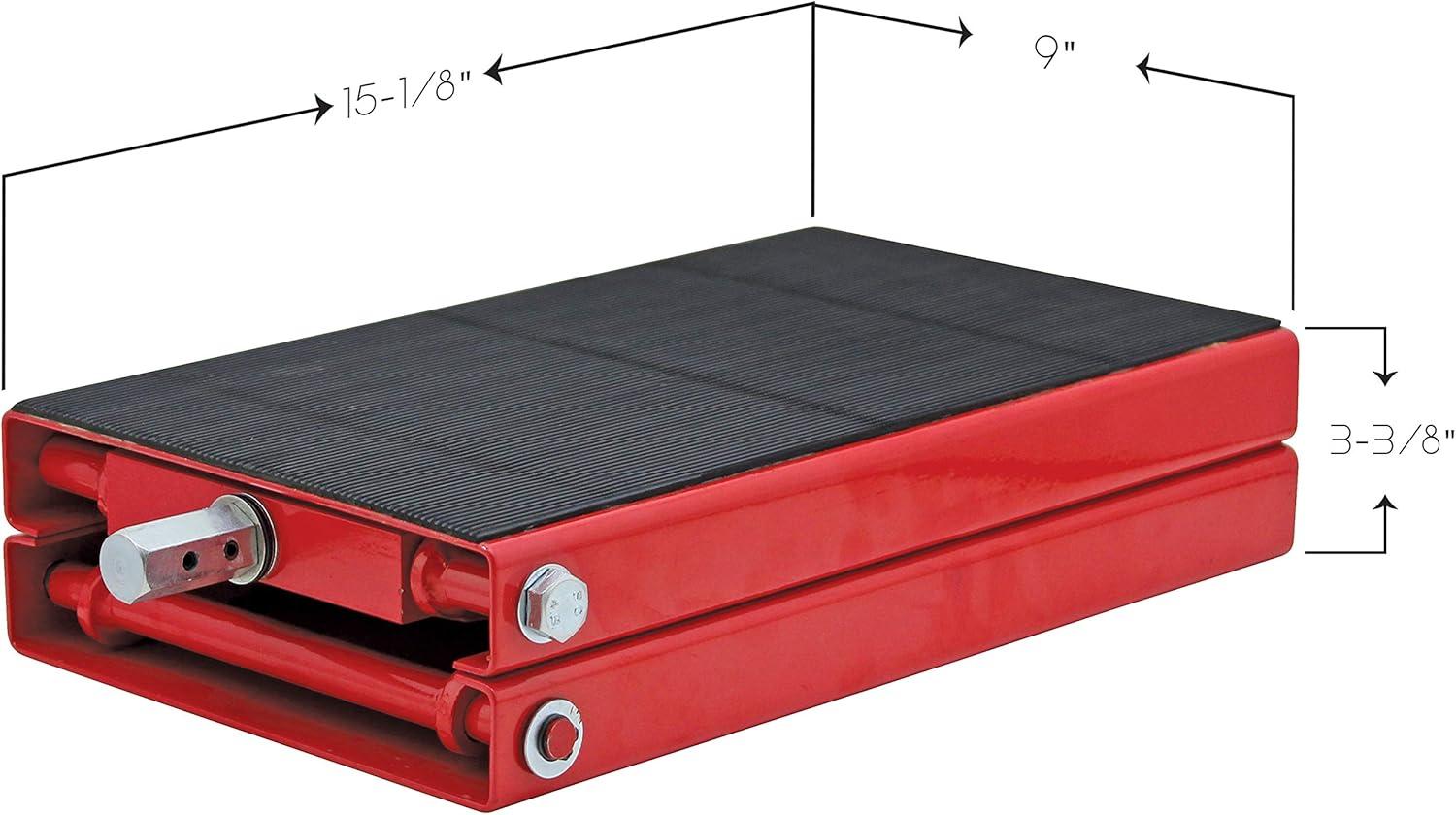 Extreme Max 5001.5044 1100 lb. Motorcycle Scissor Jack for Repair and Maintenance - Wide Non-Slip Padded Deck (9" x 15-1/8")