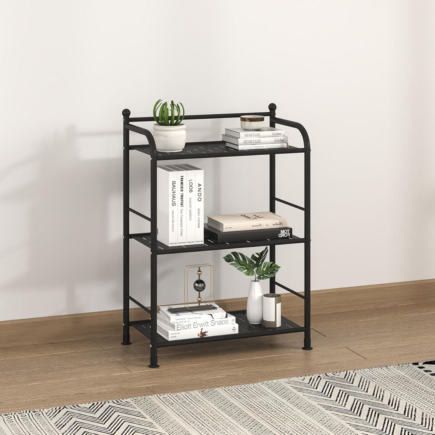 Rebrilliant Metal Shelf Storage Shelves, Living Room Shelves, Corner Kitchen Storage Shelves, Indoor Plant Shelves