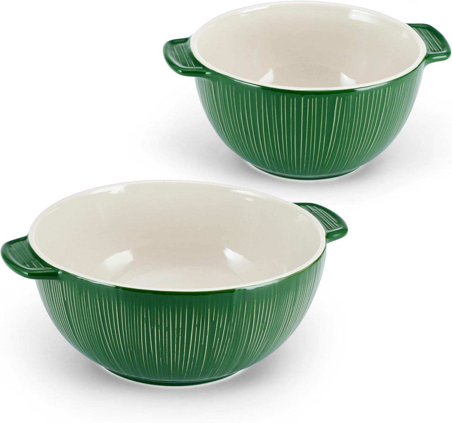 Fitz And Floyd Sicily Serving Bowls, Set Of 2, Green