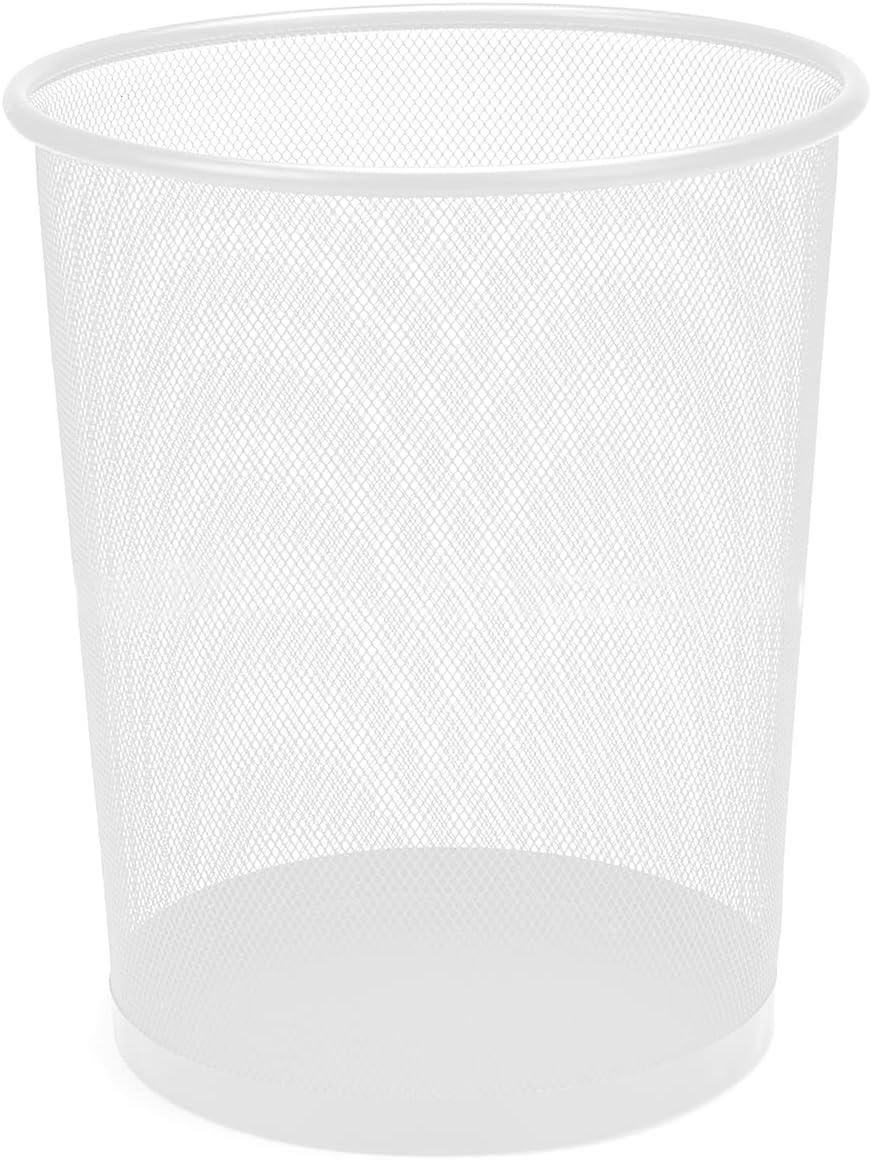 Mesh Trash Can, 16.65L (4.4 gal), Waste Paper Basket, Round, Metal, 11.5"L x 11.5"W x 13.75"H