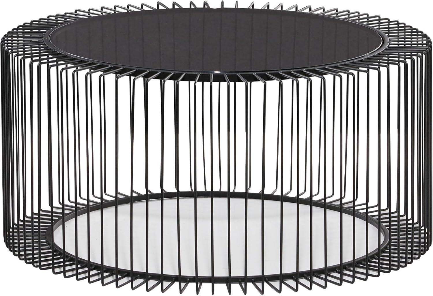 Contemporary Metal Coffee Table Black - Olivia & May: Modern Glass Top, No Assembly Required