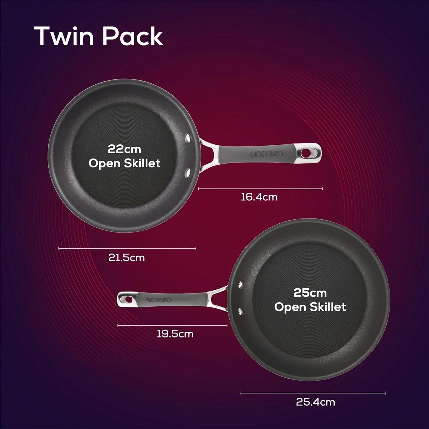 Circulon Circulon Radiance Hard Anodized Nonstick Frying Pans / Skillet Set, 8.5 Inch and 10 Inch