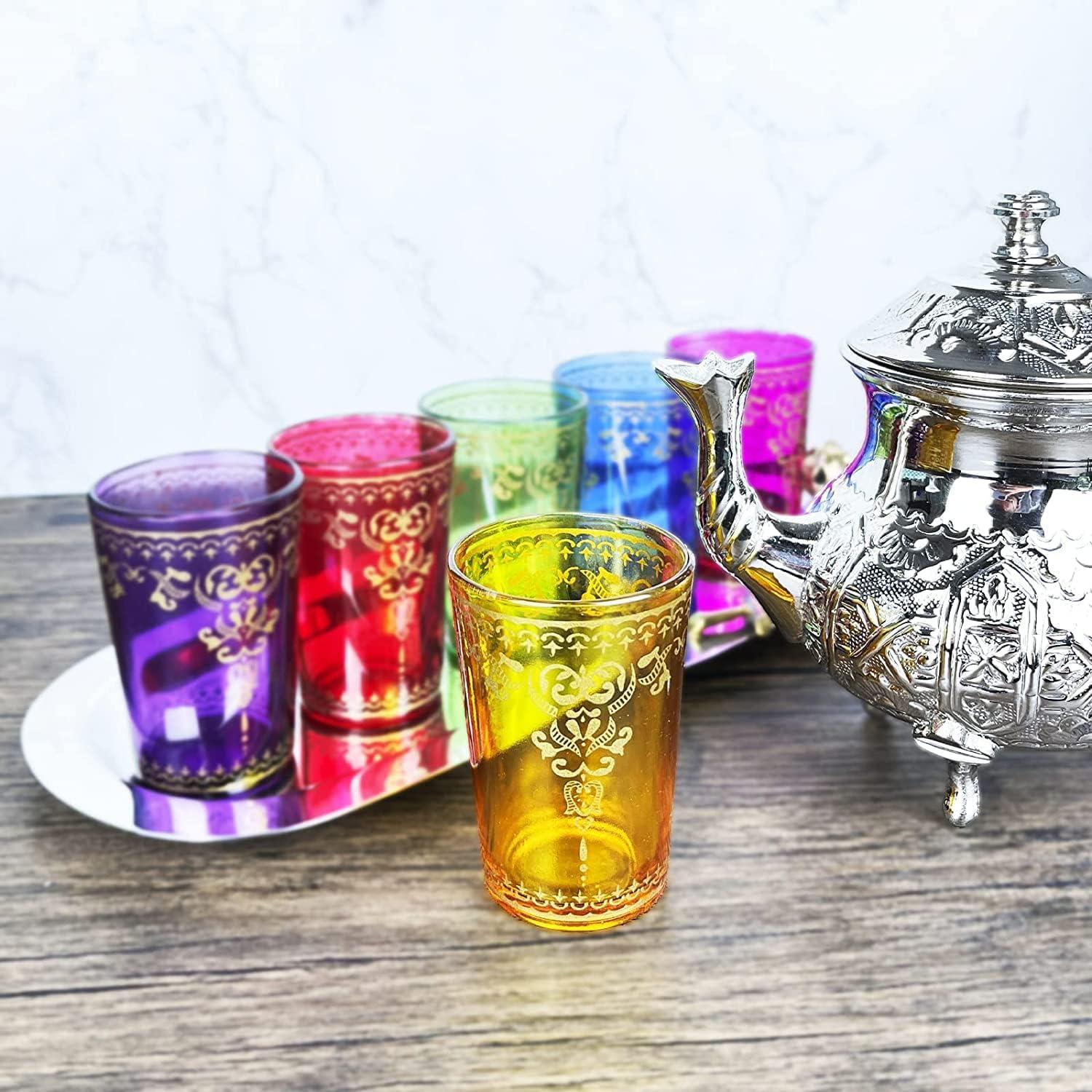 The Wine Savant Moroccan Design Drinking Glasses, Perfect Addition to Home Bar, Unique Style & Decor - 6 pk