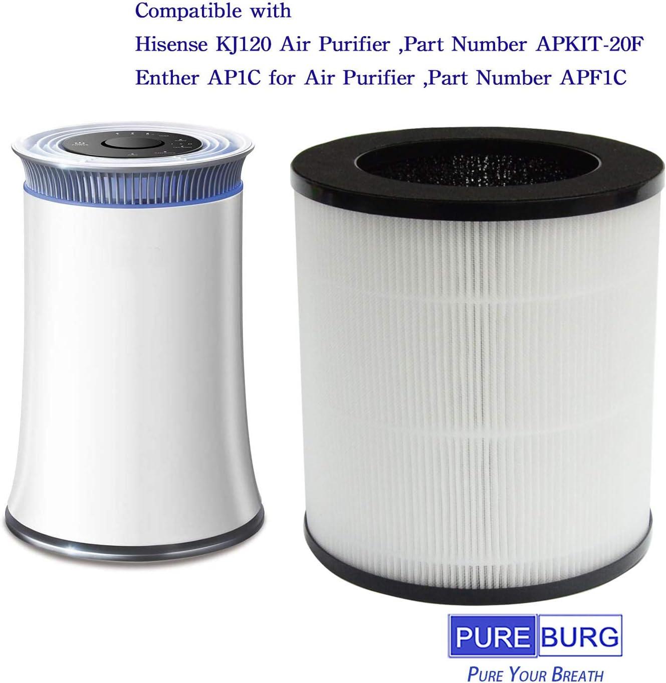 H13 HEPA Activated Carbon Air Purifier Replacement Filters, 2-Pack