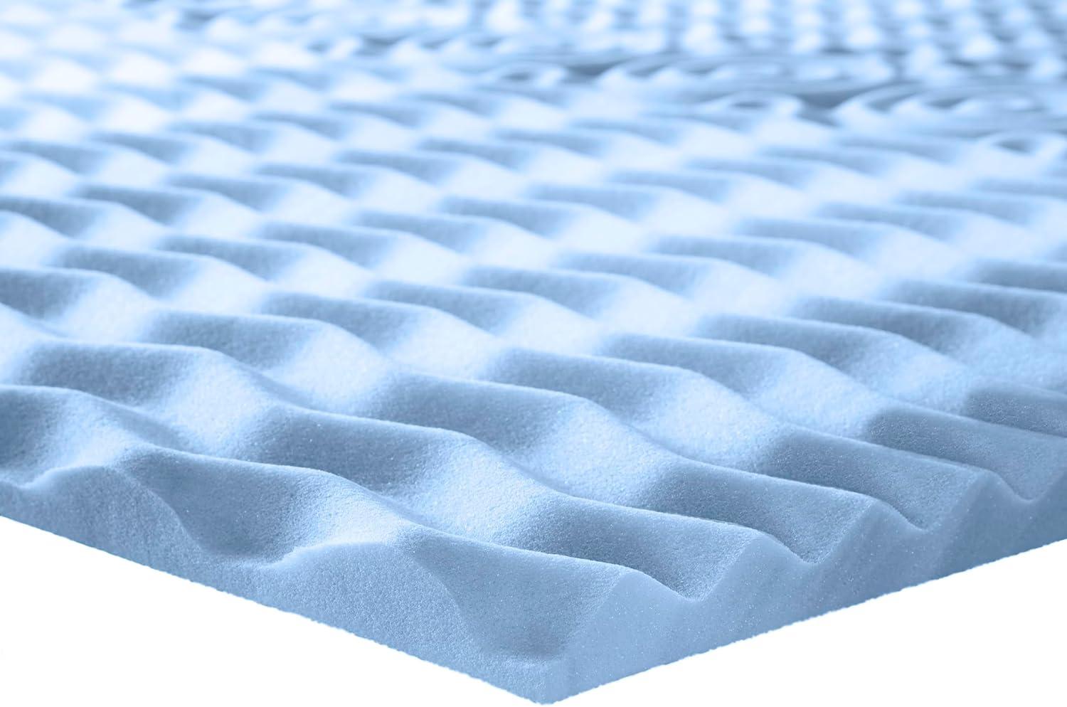 Twin XL Blue Cooling Memory Foam Mattress Topper