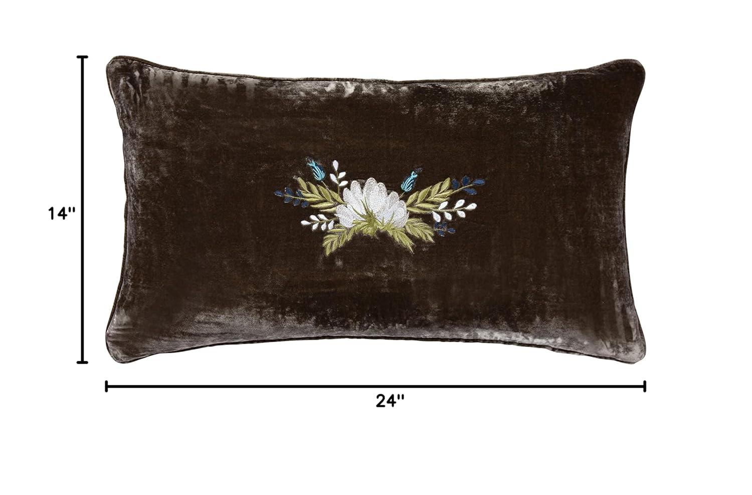 HiEnd Accents Stella Faux Silk Velvet Boot Stitch Romantic Western Decorative Pillow