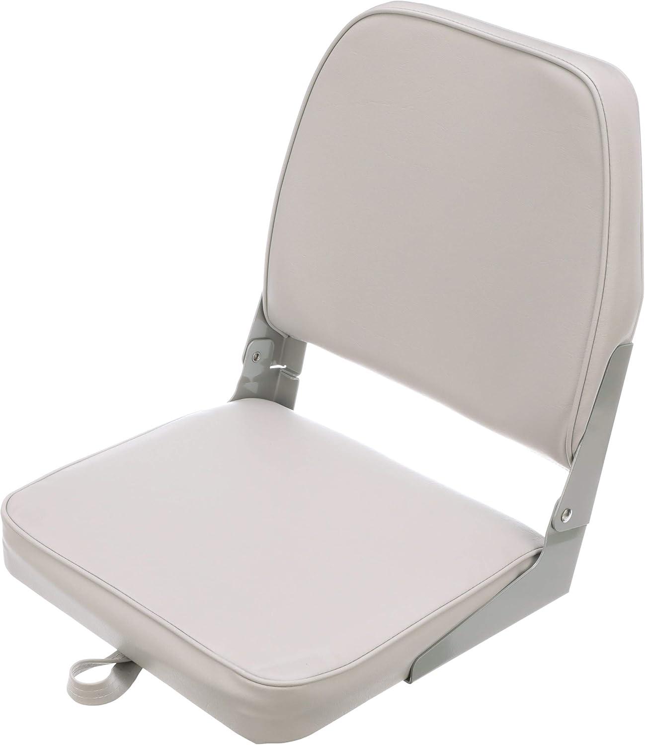 Gray Low-Back Padded Boat Seat with Plastic Frame