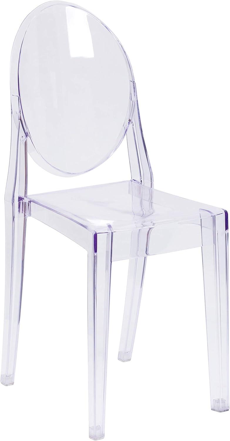 Flash Furniture Cheryl Indoor/Outdoor Ghost Side Chair, Transparent Crystal