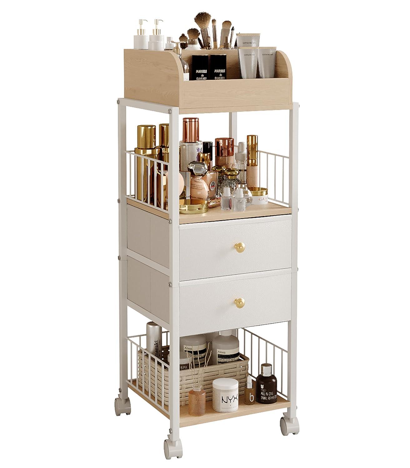 17 Stories Makeup Organizer, Floor Skincare Organizers Make Up Organizers And Storage With Drawers, Vanity Organizer Cosmetics Display Cases Holder For Skin Care Nail Polish Perfume