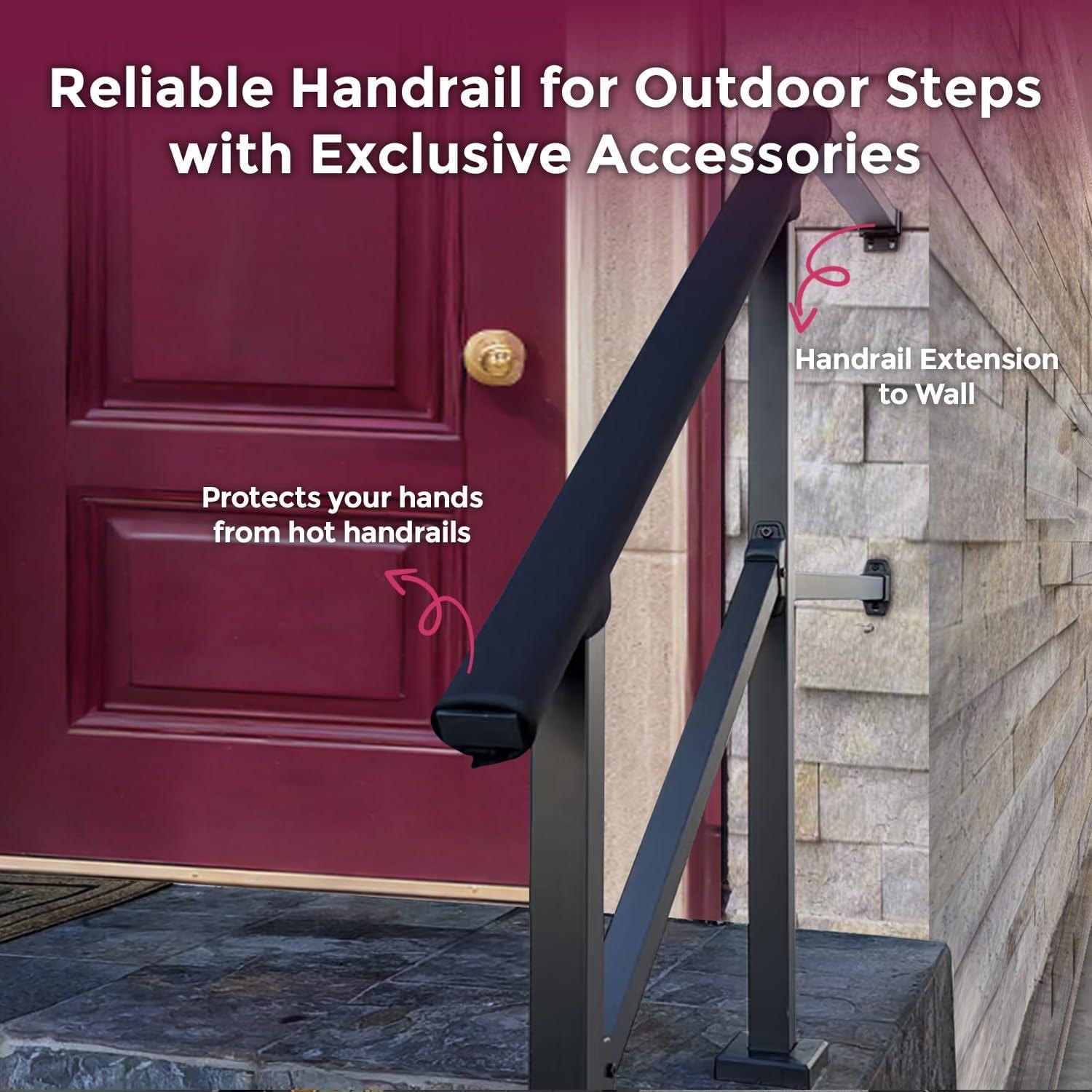 CR Home Hand Rails for Outdoor Steps for Porch, Deck, & Balcony Railing