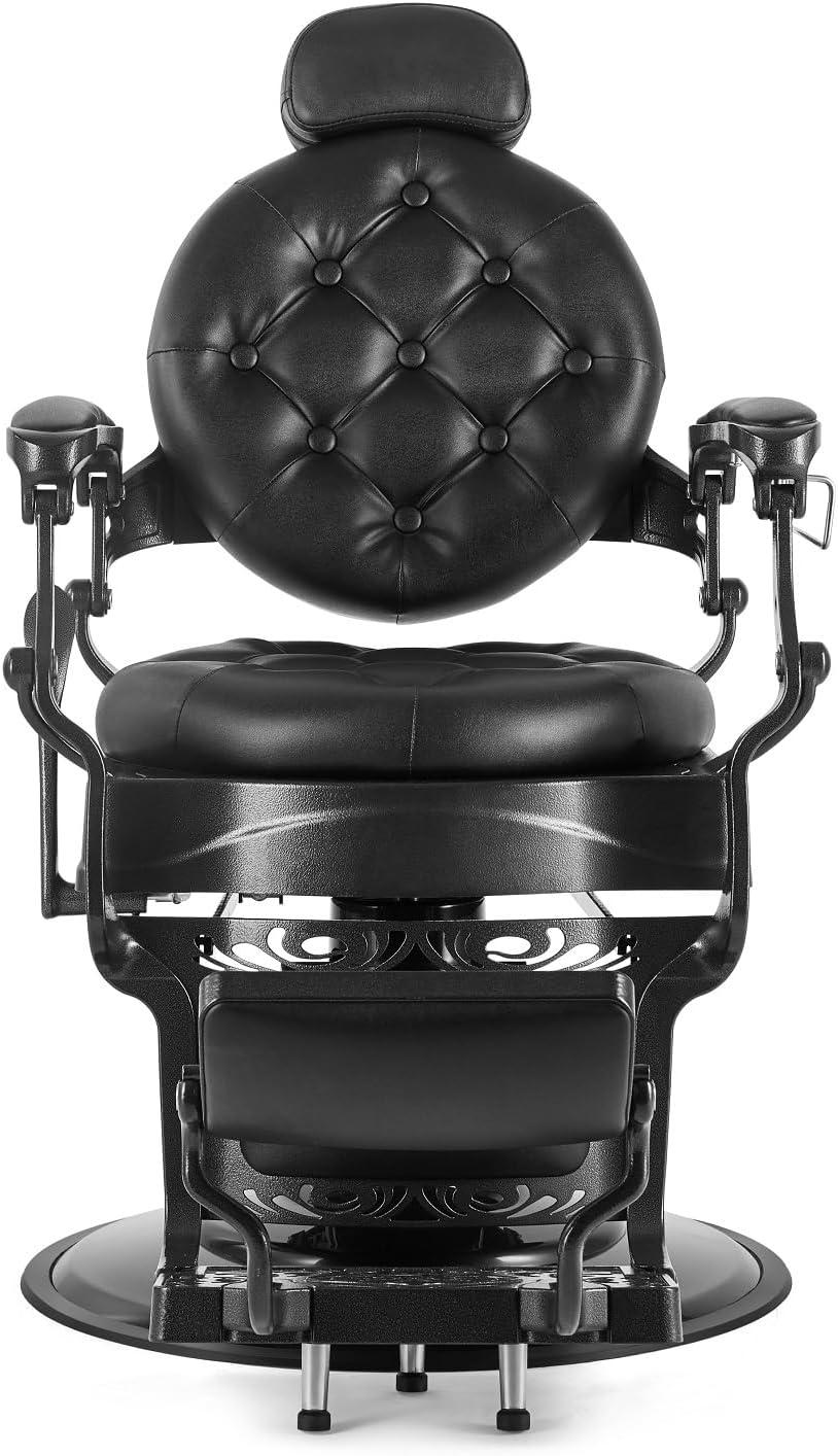 OmySalon Vintage Barber Chair All Purpose Heavy Duty, Hydraulic Recline Salon Beauty Styling Chair Retro, 360 Degree Swivel for Hair Stylist Tattoo