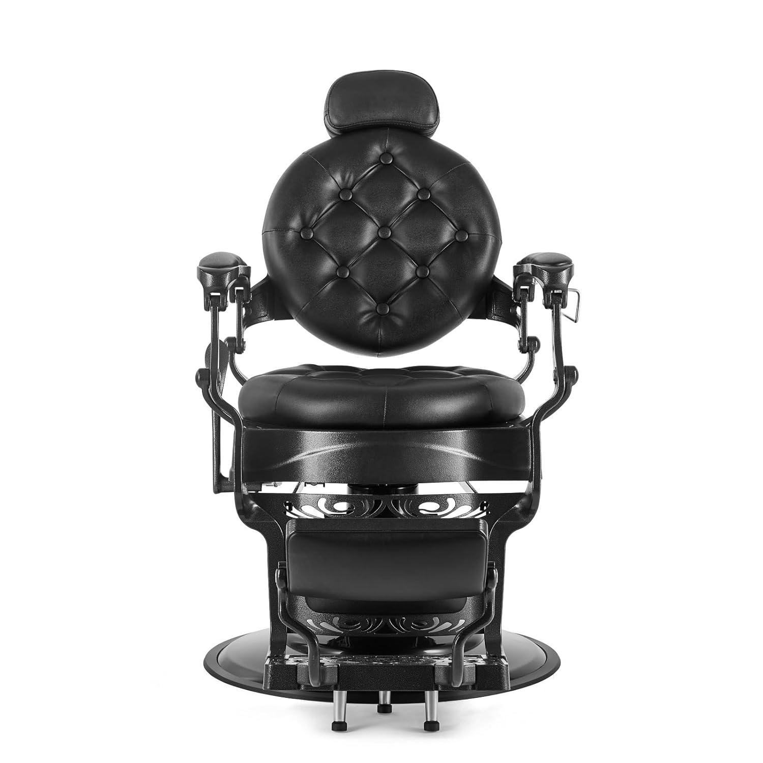 OmySalon Vintage Barber Chair All Purpose Heavy Duty, Hydraulic Recline Salon Beauty Styling Chair Retro, 360 Degree Swivel for Hair Stylist Tattoo