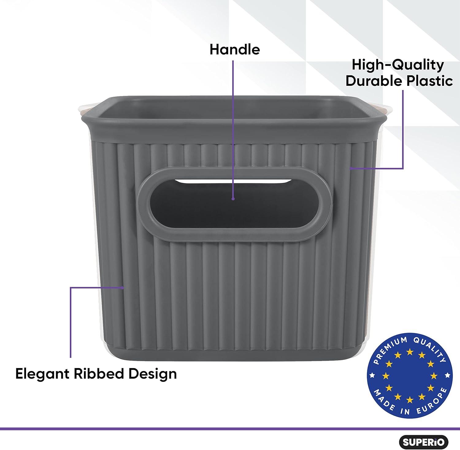 Superio Ribbed Plastic Basket Set