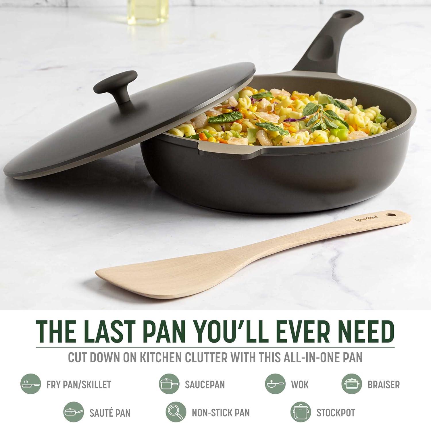 Graphite Cast Aluminum Nonstick Pan with Lid and Turner